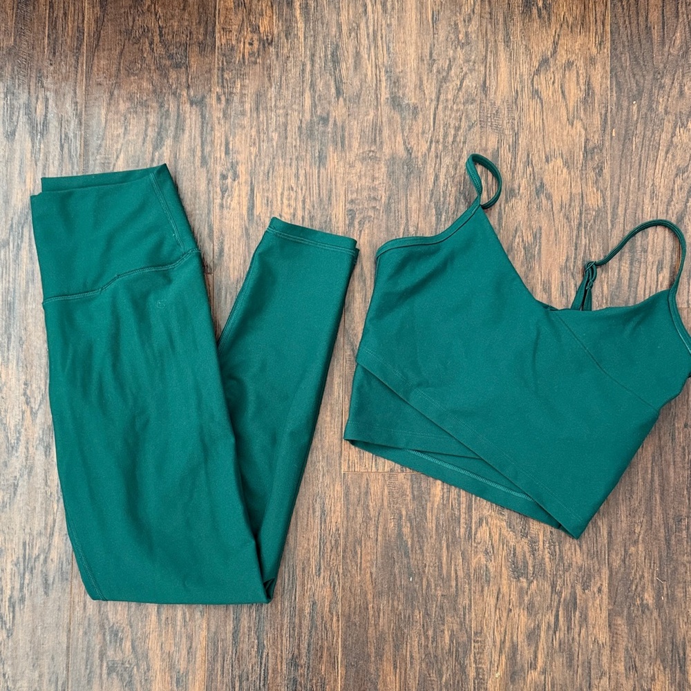 Abercrombie & Fitch emerald green activewear set size small